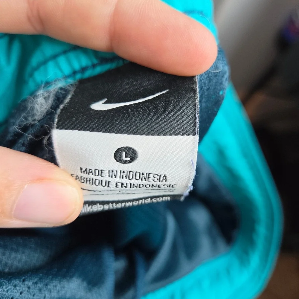 Nike Mens Swim Trunks Teal Blue Turquoise Cargo Pocket Board Shorts Large